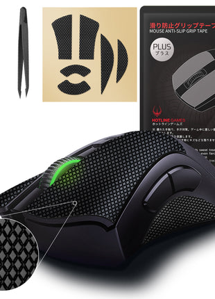 Hotline Games 2.0 PLUS マウスグリップ テープ Razer DeathAdder V2用  滑り止めグリップテープ グリップ強化 優れた吸水性 ゲーミングマウス用 アンチスリップテープ  カット済 1セット入り 【 日本正規代理店保証品 】(C23)
