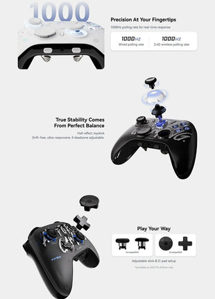 ATK AXE シリーズ コントローラー Nintendo Switch PC Windows Android iOS用 Bluetooth PC ゲームコントローラー カスタマイズ 6軸ジャイロ/振動/ターボ/ウェイクアップ機能付き スティックのカスタマイズ性 PC用ゲームパッド