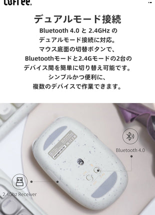 Lofree Wavy Chips シリーズ マウス ロフリー Touch 3モード接続対応 PBT素材ワイヤレスマウス 型番 グレー仕事用 両対応 コンパクト おしゃれ デザイン オフィス用 在宅勤務用 静音 低騒音 デザイン性