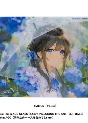 TALONGAMES ガラス ゲーミングマウスパッド 大型 プロ仕様 スピードタイプ 超高温強化ガラス 超スムーズ 極薄2mm設計 アニメ 高精度操作 耐久・静音設計 滑り止め 月面デザイン 490×420mm ゲーミング マウスパッド 渚 NAGISA