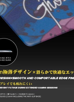 TALONGAMES ガラス ゲーミングマウスパッド 大型 プロ仕様 スピードタイプ 超高温強化ガラス 超スムーズ 極薄2mm設計 アニメ 高精度操作 耐久・静音設計 滑り止め 月面デザイン 490×420mm ゲーミング マウスパッド 暁獅 AKATSUKI JISHI