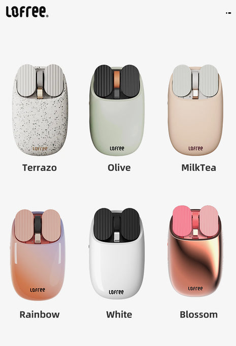Lofree Wavy Chips シリーズ マウス ロフリー Touch 3モード接続対応 PBT素材ワイヤレスマウス 型番 グレー仕事用 両対応 コンパクト おしゃれ デザイン オフィス用 在宅勤務用 静音 低騒音 デザイン性