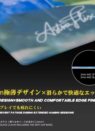 TALONGAMES ガラス ゲーミングマウスパッド 大型 プロ仕様 スピードタイプ 超高温強化ガラス 超スムーズ 極薄2mm設計 アニメ 高精度操作 耐久・静音設計 滑り止め 月面デザイン 490×420mm ゲーミング マウスパッド 渚 NAGISA
