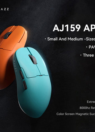 AJAZZ AJ159 APEX ゲーミングマウス ワイヤレス PAW3950 磁気充電ベース付き 4K 8KHz対応  最大30000DPI RGB 56g 軽量化 無線  BT/2.4G/有線接続  バッテリー400mA  4色選択可能 3モード接続 FPSゲーム