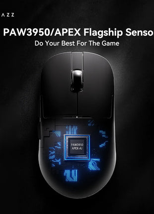 AJAZZ AJ159 APEX ゲーミングマウス ワイヤレス PAW3950 磁気充電ベース付き 4K 8KHz対応  最大30000DPI RGB 56g 軽量化 無線  BT/2.4G/有線接続  バッテリー400mA  4色選択可能 3モード接続 FPSゲーム