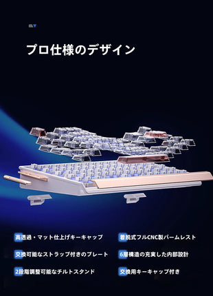 ATK 68RX ゲーミングキーボード ラピッドトリガー マグネティックスイッチ 磁軸 RT キーボード 68キー 着脱式 ストラップ 交換用 キーキャップ付 RT精度 0.005mm 超低遅延 0.08ms 有線対応