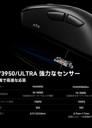 ATK Z1シリーズ ゲーミングマウス ワイヤレス Z1 Pro max / Z1 Ultra 無線 超軽量 57グラム PAW3950 3950Ultra Nordic52840 2.4Ghz/USB-C接続 バッテリー最大500mAh 3色選択可能 8KHz対応可 （全シリーズ数量限定8Kレシーバー特典）送料無料