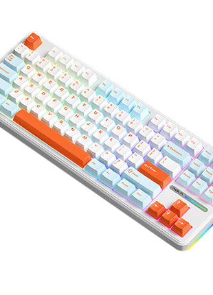 AULA F87 Pro ゲーミングキーボ  メカニカルキーボード  87キー無衝突コンパクト Bluetooth5.0/2.4Ghz/Type-Cケーブル ホットスワップ可能 EVA吸音PCB RGBバックライト 潤滑衛星 灰木軸 霊動軸 太空軸 月白軸 充電式バッテリー 多色選択可能