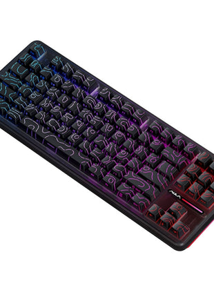 AULA F87 Pro ゲーミングキーボ  メカニカルキーボード  87キー無衝突コンパクト Bluetooth5.0/2.4Ghz/Type-Cケーブル ホットスワップ可能 EVA吸音PCB RGBバックライト 潤滑衛星 灰木軸 霊動軸 太空軸 月白軸 充電式バッテリー 多色選択可能