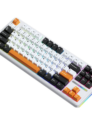 AULA F87 Pro ゲーミングキーボ  メカニカルキーボード  87キー無衝突コンパクト Bluetooth5.0/2.4Ghz/Type-Cケーブル ホットスワップ可能 EVA吸音PCB RGBバックライト 潤滑衛星 灰木軸 霊動軸 太空軸 月白軸 充電式バッテリー 多色選択可能