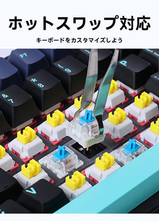 AULA F87 Pro ゲーミングキーボ  メカニカルキーボード  87キー無衝突コンパクト Bluetooth5.0/2.4Ghz/Type-Cケーブル ホットスワップ可能 EVA吸音PCB RGBバックライト 潤滑衛星 灰木軸 霊動軸 太空軸 月白軸 充電式バッテリー 多色選択可能