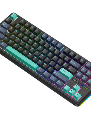 AULA F87 Pro ゲーミングキーボ  メカニカルキーボード  87キー無衝突コンパクト Bluetooth5.0/2.4Ghz/Type-Cケーブル ホットスワップ可能 EVA吸音PCB RGBバックライト 潤滑衛星 灰木軸 霊動軸 太空軸 月白軸 充電式バッテリー 多色選択可能