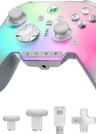 BIGBIG WON Rainbow 3 コントローラー ゲームパッド 静電容量式ジョイスティック 2000Hzポーリングレート 機械ボタン カスタムRGBライト 6軸ジャイロセンサー 切り替え可能なホール効果 クイックトリガー 3.5mmオーディオ 有線 無線接続 PC / Switch2 / iOS / Android 対応