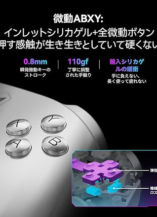 BIGBIG WON Rainbow 3 コントローラー ゲームパッド 静電容量式ジョイスティック 2000Hzポーリングレート 機械ボタン カスタムRGBライト 6軸ジャイロセンサー 切り替え可能なホール効果 クイックトリガー 3.5mmオーディオ 有線 無線接続 PC / Switch2 / iOS / Android 対応