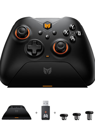 BIGBIG WON Gale-Hall コントローラー 2.4Gワイヤレス ホール効果 トリガー スティック PC 充電ベース付き Bluetooth ゲームパッド PCアプリの設定制御 4つのカスタムボタン Switch/Switch Lite/Switch OLED/Windows/Android/IOSに対応 （ブラック / ホワイト）