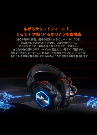 【送料無料】 BIGBIG WON ヘッドセット HALO PRO BBW-A200 ゲーミングヘッドセット イヤホン MOJHON ワイヤレス 2.4G/Bluetooth/3.5mm有線/Type-C接続 ノイキャン搭載 立体音響 低遅延 ブームマイク付き 国内正規品