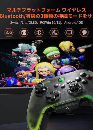 BIGBIG WON Rainbow 2 Pro ワイヤレスコントローラー Switchコントローラー Nintendo Switch PC Windows Android iOS用 Bluetooth 有線 PC ゲームコントローラー 6軸ジャイロ/振動/ターボ/ウェイクアップ機能付き レインボー2プロ