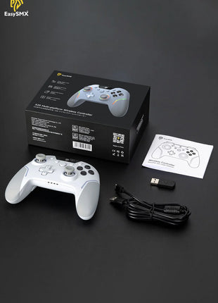 EasySMX X20 ワイヤレス PC コントローラー X20 ゲーミングコントローラー ゲームパッド グリーン パープル ブラック RGBライト ライトモード スタンド付 ホールジョイスティック ホールトリガー 1000 mAh 充電式バッテリー PC / Switch 2 / モバイル対応