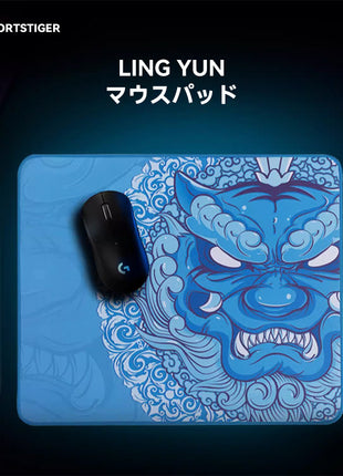 【送料無料】 EsportsTiger マウスパッド LingYun ゲーミングマウスパッド  ステッチエッジ ゴムベース コントロールに最適化 Lサイズ 縦 400mm x 横 480mm (HF16)