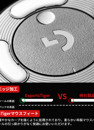 【送料無料】EsportsTiger マウスソール Logicool G PRO Wireless ワイヤレス用 ICE PTFE製 ホワイト ゲーミングマウス 滑り強化 1セット入り ロジクール マウスフィート (HC12)