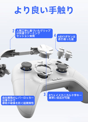 FLYDIGI Direwolf 3 ワイヤレス Switchコントローラー Nintendo Switch PC Windows Android iOS用 Bluetooth PC ゲームコントローラー カスタマイズ 6軸ジャイロ/振動/ターボ/ウェイクアップ機能付き ホール効果 トリガー PC用ゲームパッド