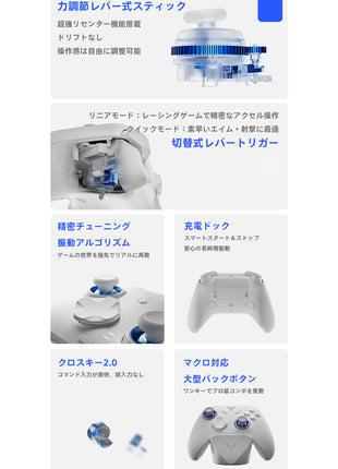 FLYDIGI Direwolf 4 ワイヤレス Switchコントローラー Nintendo Switch PC Windows Android iOS用 Bluetooth PC ゲームコントローラー カスタマイズ 6軸ジャイロ/振動/ターボ/ウェイクアップ機能付き ホール効果 トリガー PC用ゲームパッド