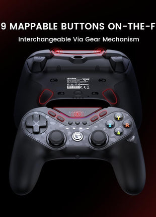 GameSir Tarantula Pro ワイヤレス PC コントローラー, PC/Switch/Android/IOS用、ゲーミングコントローラーPC、ブルートゥース コントローラー、切り替え可能フェイスボタン、マッピング可能9ボタン、ターボ、MFi、Steam対応
