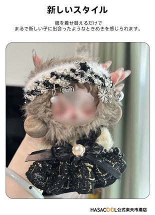 SKULLPANDA スカルパンダ用 SP 10-13cm ぬいぐるみ洋服 黒い ぬいぐるみ 服セット ぬいぐるみ用服 着せ替え人形 日常服人形 ドールウェア コスチューム