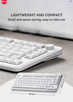 【三種接続方法】 KZZI I75 ワイヤレス メカニカル キーボード 75% 仕事用 ガスケット マウント RGB ゲーミング キーボード 3 モード ノブ付き BT 5.0/2.4G/USB-C 有線 静音 リニア Low Profile スイッチ コンパクト