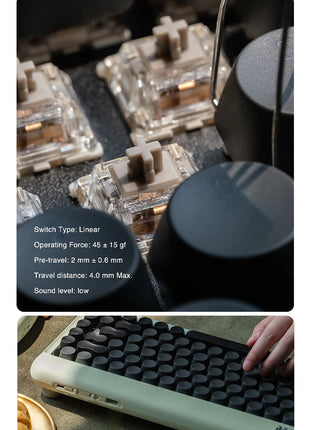 Lofree 1970s シリーズ メカニカルキーボード Mechanical Keyboard ロフリー レトロデザイン おしゃれ デスクワーク 打ち心地快適 LEDバックライト付き 仕事用 在宅勤務 快適 リニア 有線 無線 2.4G BLUETOOTH 対応