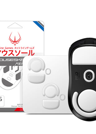 Hotline Games 3.0 PLUS ラウンドエッジ マウスソール Logicool G PRO X Superlight ワイヤレス / Logitech G PRO X Superlight Wireless 用［ 2セット入り / 滑り改善/ホワイト ］ ゲーミングマウス マウスフィート 交換用 厚型【 日本正規代理店保証品 】 (B35)