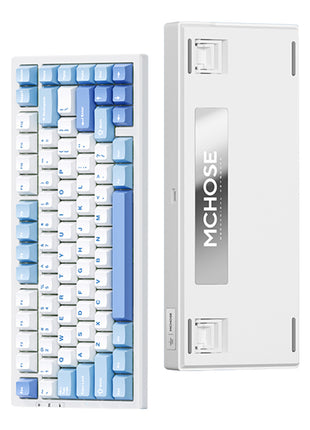 【送料無料】MCHOSE G75 PRO ゲーミングキーボード メカニカルキーボード 82キー 無衝突コンパクト Bluetooth5.0/2.4Ghz/Type-Cケーブル ホットスワップ EVA吸音PCB RGBバックライト 白菜豆腐軸 抹茶ラッテ軸 充電式バッテリー 8000mAh