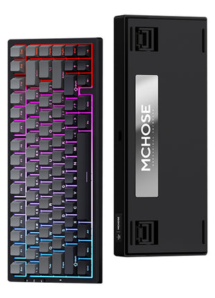 【送料無料】MCHOSE G75 PRO ゲーミングキーボード メカニカルキーボード 82キー 無衝突コンパクト Bluetooth5.0/2.4Ghz/Type-Cケーブル ホットスワップ EVA吸音PCB RGBバックライト 白菜豆腐軸 抹茶ラッテ軸 充電式バッテリー 8000mAh