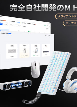 MCHOSE K7 Ultra ゲーミングマウス ワイヤレス 8Kドングル付き 充電ドック付き 超軽量 59グラム PAW3950 Realtek BlueTooth5.0/2.4Ghz/USB-C接続 バッテリー500mAh 2色選択可能 8KHz対応可