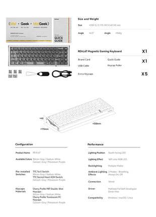 【高人気】MelGeek REAL67 ゲーミングキーボード ラピッドトリガー マグネティックスイッチ アルミニウム 超低遅延 磁気スイッチ ゲーミングキーボード 磁気式 RGBバックライト RT ゲーミングキーボード