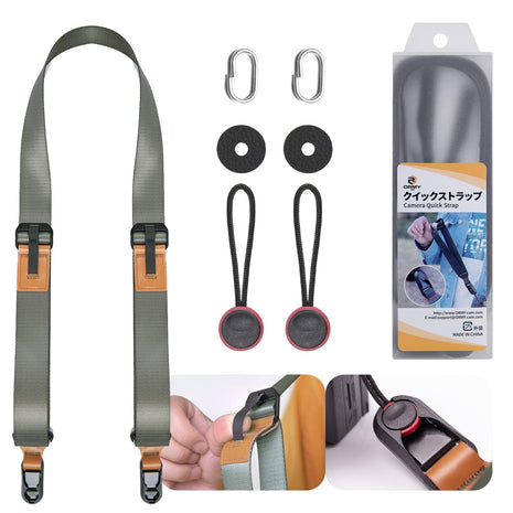 ORMY 速写ストラップ カメラストラップ クィックストラップ スピードストラップ アンカーリンクス付き 小型一眼レフ ミラーレスカメラ デジカメ など用 ブルー 調整可能 負担軽減 (幅3.5cm ブルー)