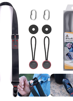 ORMY 速写ストラップ カメラストラップ クィックストラップ スピードストラップ アンカーリンクス付き 小型一眼レフ ミラーレスカメラ デジカメ など用 ブルー 調整可能 負担軽減 (幅3.5cm ブルー)