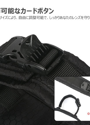 ORMY 首負担軽減/動きやすくなる/アウトドア撮影必備 一眼カメラ用ホルスター カメラウェストホルダー カメラベルト カメラホルスターライト カメラストラップ(ウェストホルダー, Black)