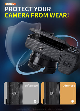 【送料無料】ORMY カメラ保護ソール SONY α6400 用 カメラボデー底部の保護シート 滑り防止 底部保護 保護テープ 衝撃吸収 カメラ本体ボトム 保護フィルム カメラスキンシール 衝撃吸収 カメラブラケット 三脚マウント 固定強化
