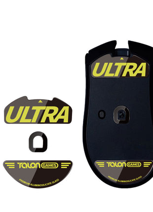 強化ガラス素材 TALONGAMES マウスソール Razer DeathAdder V4 Pro ワイヤレス 用 ゲーミング マウス 交換用 ラウンドエッヂ加工 高耐久 超低摩擦 Super Smooth Glide ブラック  ( センサー周りのソール付き )  【 日本正規代理店保証品 】(TB51)