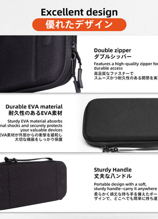 TALONGAMES Switch2 用 NS2 収納ケース カバー 収納バッグ 保護ケース 大容量 スイッチ2用 アクセサリー 軽量化 収納ボックス 防水 防塵 耐衝撃（ブラック）