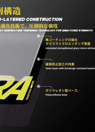 TALONGAMES ガラスゲーミングマウスパッド 大型 プロ仕様 スピードタイプ 超高温強化ガラス 超スムーズ 高精度操作 耐久・静音設計 滑り止め 月面デザイン　450×400mm　ULTRAシリーズ ブラック