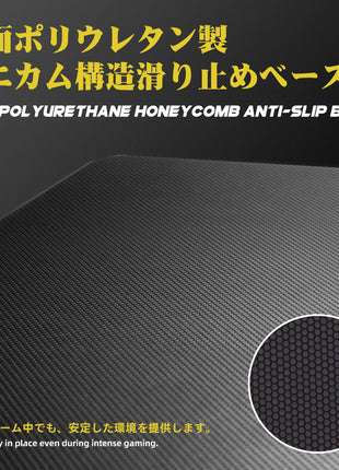 TALONGAMES ガラスゲーミングマウスパッド 大型 プロ仕様 スピードタイプ 超高温強化ガラス 超スムーズ 高精度操作 耐久・静音設計 滑り止め 月面デザイン　450×400mm　ULTRAシリーズ ブラック