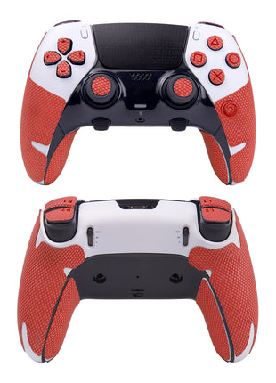 【 アクションボタン図形提示 】TALONGAMES PS5 コントローラーグリップ テープ   アンチスリップテープ PlayStaion 5 DualSense  滑り止め グリップシール  [ グリップ部分 + 十字キーパッド + ボタン+トリガー ] (PS5 DualSense 用, Pro version - Red)(TC16)