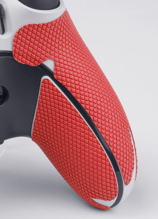 【 アクションボタン図形提示 】TALONGAMES PS5 コントローラーグリップ テープ   アンチスリップテープ PlayStaion 5 DualSense  滑り止め グリップシール  [ グリップ部分 + 十字キーパッド + ボタン+トリガー ] (PS5 DualSense 用, Pro version - Red)(TC16)