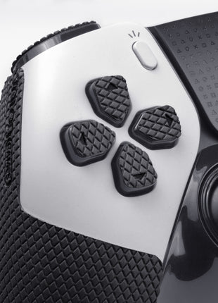 【 アクションボタン図形提示 】TALONGAMES PS5 コントローラーグリップ テープ   アンチスリップテープ PlayStaion 5 DualSense  滑り止め グリップシール  [ グリップ部分 + 十字キーパッド + ボタン+トリガー ] (PS5 DualSense Edge 用, Pro version - Black)(TC34)