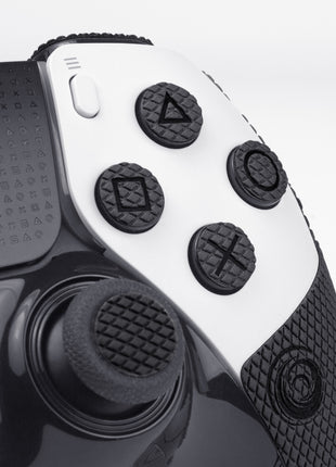 【 アクションボタン図形提示 】TALONGAMES PS5 コントローラーグリップ テープ   アンチスリップテープ PlayStaion 5 DualSense  滑り止め グリップシール  [ グリップ部分 + 十字キーパッド + ボタン+トリガー ] (PS5 DualSense Edge 用, Pro version - Black)(TC34)