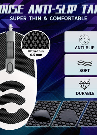 【送料無料】TALONGAMES マウスグリップ テープ Mouse Grip Tape Logicool G102 / G203 / G304 / G305 / G Pro 有線 用 極薄 0.5mm 優れる吸水性 アンチスリップ テープ ゲーミングマウス用 滑り止めグリップテープ カット済 (TF21)