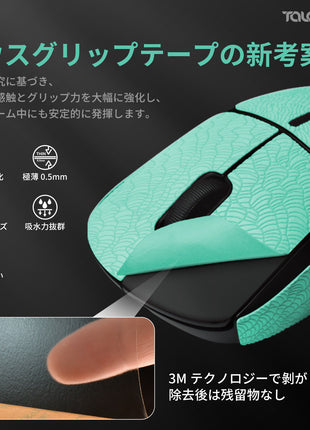 TALONGAMES 海波柄シリーズ マウスグリップ テープ Logicool G Pro Wireless ワイヤレス 用 極薄 0.5mm グリップ強化 優れる吸水性 アンチスリップ テープ ゲーミングマウス用 滑り止めグリップテープ 心地よい手触り 1セット入り 【日本正規代理店保証品】