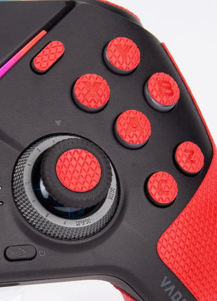 TALONGAMES FLYDIGI VADER 4 PRO / VADER 3 PRO コントローラー用 コントローラーグリップ Grip tape グリップ力強化 吸汗力強 アンチスリップテープ グリップ テープ アクションボタン図形提示付き 滑り止め カット済 1セット入り ブラック レッド